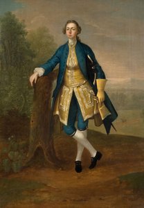 Porträtt av en man i blått, 1785. av Arthur Devis