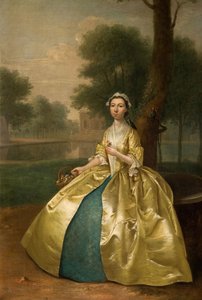 Porträtt av en kvinna i guld, 1785. av Arthur Devis