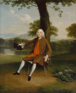 Porträtt av en sittande gentleman (olja på duk) av Arthur Devis
