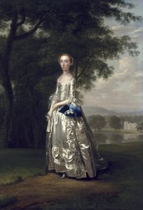 Porträtt av en dam i ett landskap av Arthur Devis