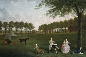 Sir John Shaw och hans familj i parken på Eltham Lodge, Kent, 1761