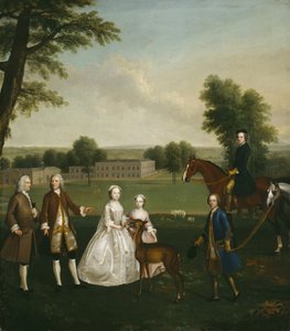 Thomas Lister och familj i Gisburne Park, 1740-41 av Arthur Devis