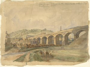 Todmorden Viaduct på Manchester & Leeds Railway, England 1843 av Arthur Fitzwilliam Tait