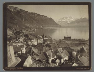 Utsikt över Montreux vid Genèvesjön, i fjärran Dents du Midi Montreux et la Dent du Midi (titel på objekt)