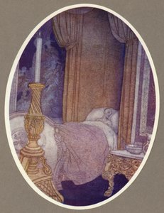 Biskopen beställer sin grav i St Praxeds kyrka (färg litho)