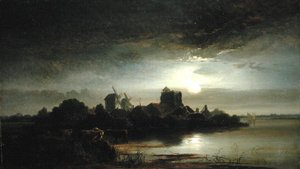 En by vid månsken