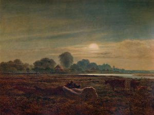 River Scene by Moonlight, with Cattle, 1879, 1935