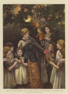 Frukt från julgranen, en skiss på Foundling Hospital, Guildford Street (chromolitho)