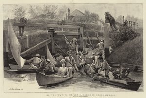 På väg till Henley, en scen i Cookham Lock av Arthur Hopkins