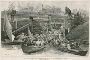 På väg till Henley - en scen i Cookham Lock av Arthur Hopkins