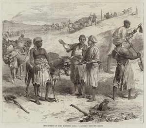 Isthmus of Suez Maritime Canal, arbetare som tar bort jorden av Arthur Hopkins