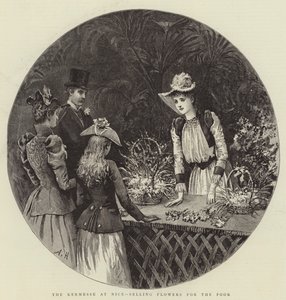 Kermessen i Nice, säljer blommor för de fattiga av Arthur Hopkins