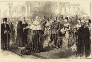 Det kungliga besöket i staden, presentation av tilltalet till prinsen och prinsessan av Wales i Guildhall