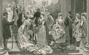 Säsongens första salong, vid foten av den stora trappan i Buckingham Palace. av Arthur Hopkins