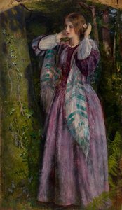 Amy, studie för "The Long Engagement", 1859 av Arthur Hughes