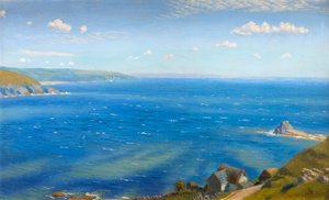 Studie för Hannafore, West Looe (olja ombord) av Arthur Hughes