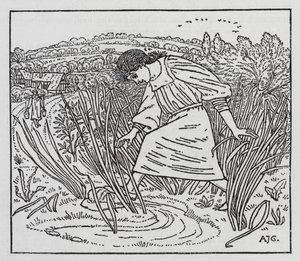 HC Andersen: Flickan som trampade på limpan (litho) av Arthur Joseph Gaskin