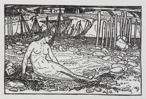HC Andersen: Den lilla sjöjungfrun (litho) av Arthur Joseph Gaskin