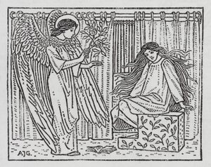 Hans Christian Andersen: De röda skorna (litho) av Arthur Joseph Gaskin
