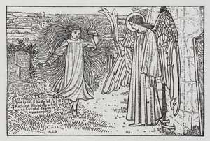 Hans Christian Andersen: De röda skorna (litho) av Arthur Joseph Gaskin