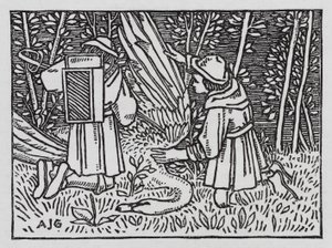 Hans Christian Andersen: The Traveling Companion (litho) av Arthur Joseph Gaskin