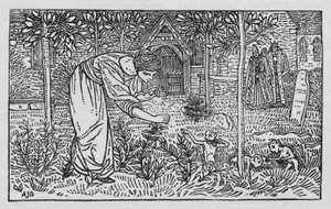 Hans Christian Andersen: De vilda svanarna (litho) av Arthur Joseph Gaskin