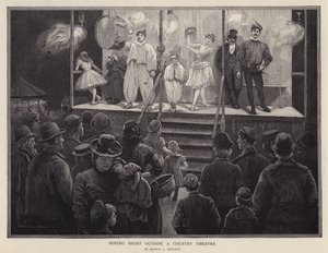 Boxningskväll utanför en lantteater (litho) av Arthur L. Hewlett