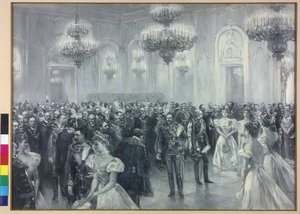 Mottagning vid hovet i samband med kejsar Wilhelm II:s besök i Budapest 1897