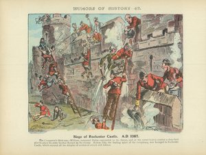 Belägringen av Rochester Castle. A.D. 1087 (färglitografi)