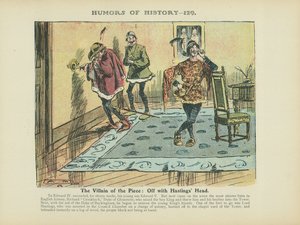Skurken i stycket: Av med Hastings huvud (färglitografi) av Arthur Moreland