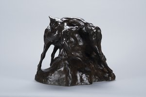 Puma Carrying Deer Carcass, ca 1900 (brons) av Arthur Putnam