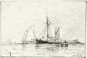 Trålare utanför Plymouth, England av Arthur Quartley
