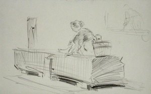 Vid pumpen (penna på papper) av Arthur Rackham