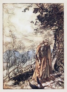 Brünnhilde. Illustration till Rhinegold och Valkyrien av Richard Wagner, 1910 av Arthur Rackham