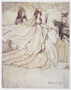 Askungen (Aschenputtel) i balklänning. av Arthur Rackham