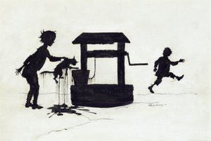 Ding Dong Bell, illustration från Mother Goose: The Old Nursery Rhymes, publicerad 1913 (penna och bläck) av Arthur Rackham