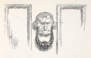 Ytterdörrsknackare med Scrooges ansikte av Arthur Rackham