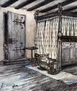 Illustration av Arthur RACKHAM (1867-1939) för The Dream of a Summer Night av William SHAKESPEARE av Arthur Rackham