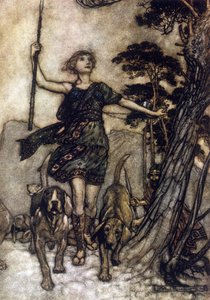 Illustration av Arthur RACKHAM (1867-1939) för The Dream of a Summer Night av William SHAKESPEARE av Arthur Rackham