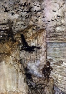 Illustration av Arthur RACKHAM (1867-1939) för The Dream of a Summer Night av William SHAKESPEARE av Arthur Rackham