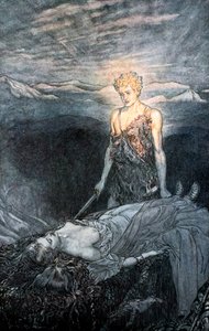 Illustration från Siegfried and the Twilight of the Gods, 1924. av Arthur Rackham