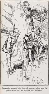 Illustration av Ganymedes från As You Like It. av Arthur Rackham