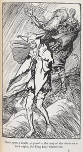 Illustration av kung Lear. av Arthur Rackham