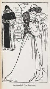 Illustration av stjärnkorsade älskare i Romeo och Julia. av Arthur Rackham