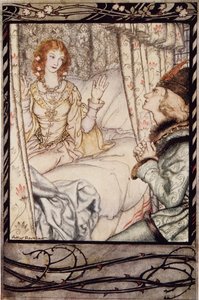 Är det du, min prins? Jag har väntat på dig väldigt länge, från The Arthur Rackham Fairy Book, pub. 1933 av Arthur Rackham