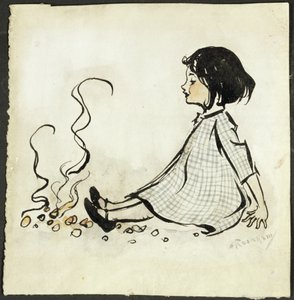 Little Polly Flinders (penna och bläck & wc på papper) av Arthur Rackham