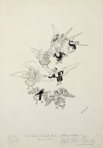 En av de vackraste danserna du någonsin sett, illustration från The Zankiwank and the Bletherwitch, av S.J. Adair Fitzgerald, publicerad 1896 (penna och bläck) av Arthur Rackham