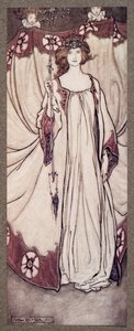 Queen Mab, who ruler in the Gardens .., från Peter Pan i Kensington Gardens av J M Barrie (1860 - 1937), pub. 1906 av Arthur Rackham