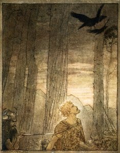 "Siegfrieds död", 1924. av Arthur Rackham