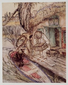 Så att under dina fötter observerade han till Mullvad, när han passerade ner i båten, från Wind in the Willows av Kenneth Grahame (1859 - 1932), pub. 1940 av Arthur Rackham